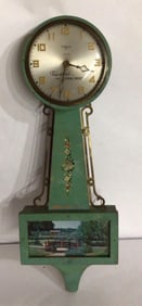 SUNDIAL SHOE ADVERTISING GILBERT 8 DAY BANJO CLOCK