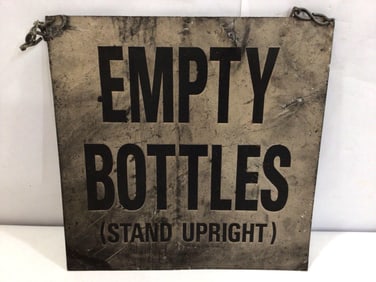 DOUBLE SIDED TIN BOTTLE SIGN