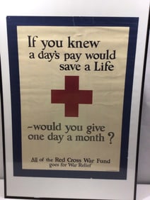 GREAT WAR RED CROSS WARTIME POSTER