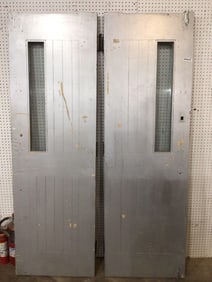 INDUSTRIAL SOLID WOOD WIRED GLASS FIRE DOORS