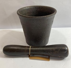 CAST IRON APOTHECARY MORTAR AND PESTLE