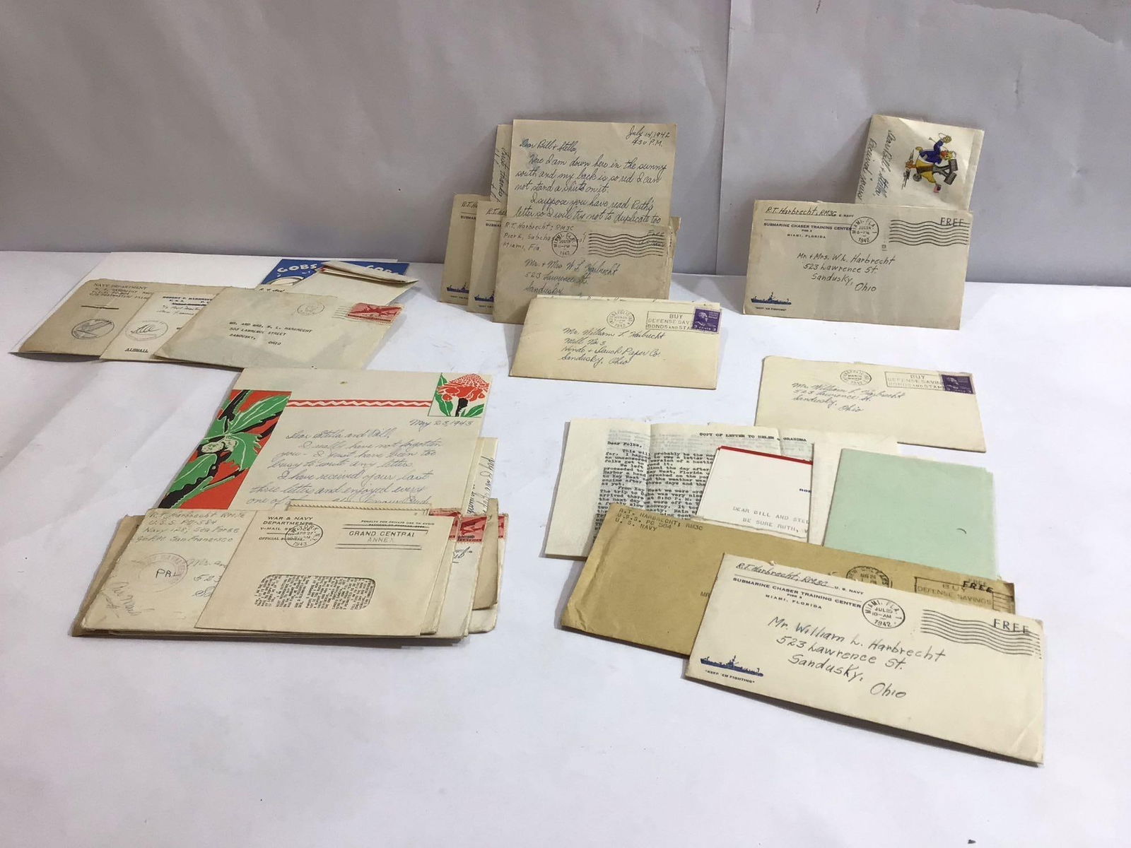 28 PC WWII US MILITARY NAVAL SAILOR LETTERS (1 of 5)