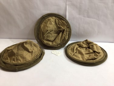 THREE 1950s FRENCH MILITARY MOSQUITO HELMET NET HATS