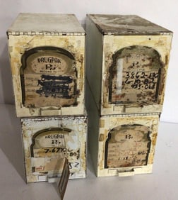 SET OF 4 DRUGSTORE PHARMACY PRESCRIPTION FILE BOXES