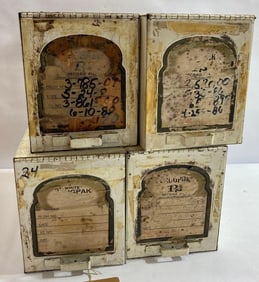 SET OF 4 DRUGSTORE PHARMACY PRESCRIPTION FILE BOXES