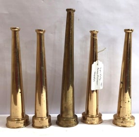 5 BRASS FIRE NOZZLES