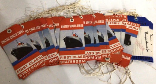 NOS MID CENTURY TRAVEL AGENCY LUGGAGE TAGS