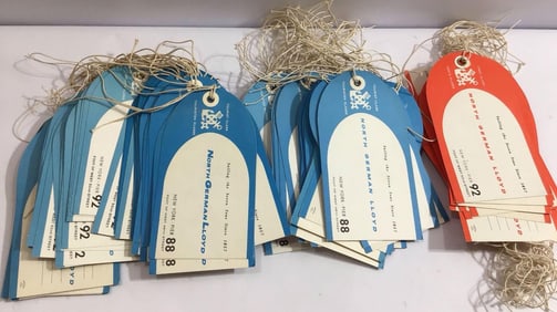 NOS MID CENTURY TRAVEL AGENCY LUGGAGE TAGS