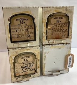 SET OF 4 DRUGSTORE PHARMACY PRESCRIPTION FILE BOXES