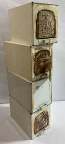 SET OF 4 DRUGSTORE PHARMACY PRESCRIPTION FILE BOXES