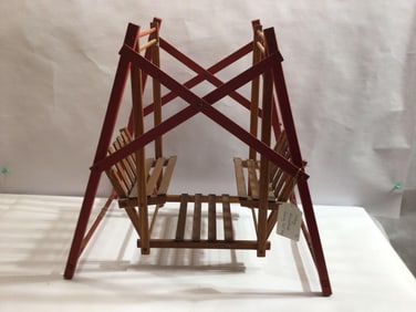 VINTAGE WOODEN DOLL SIZE ADIRONDACK SWING