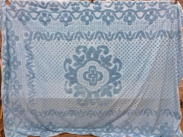 SKY BLUE CHENILLE BEDSPREAD
