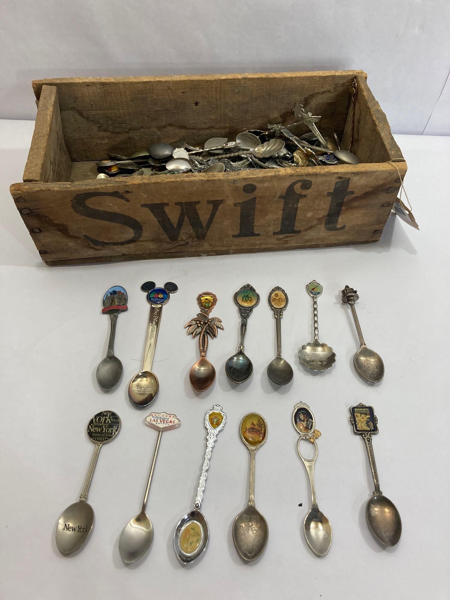SWIFT CRATE LOADED WITH SOUVENIR SPOONS (1 of 4)