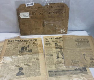 EARLY 1890s to 1940s FRONT PAGE NEWSPAPERS