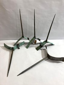 5 ANTIQUE COPPER AND METAL LIGHTNING RODS
