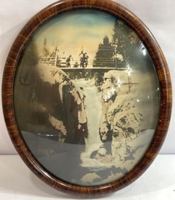 1923 TINTED ROAD TRIP PHOTOGRAPH UNDER CONVEX GLASS