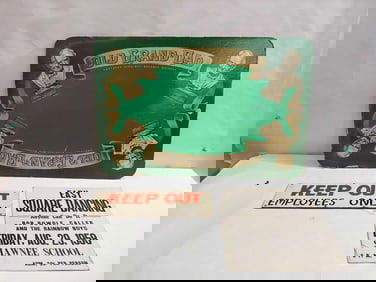 CARDBOARD SIGNS AND WHISKEY BAR MAT