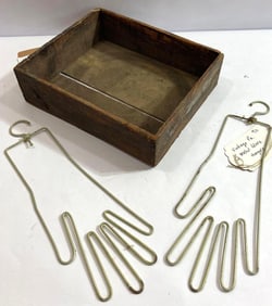PHARMACIST CRATE AND METAL GLOVE HANGERS
