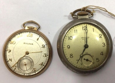 BULOVA AND WESTCLOX POCKET WATCHES
