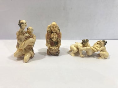 HAND CARVED NATURAL MATERIAL JAPANESE EROTIC NETSUKE