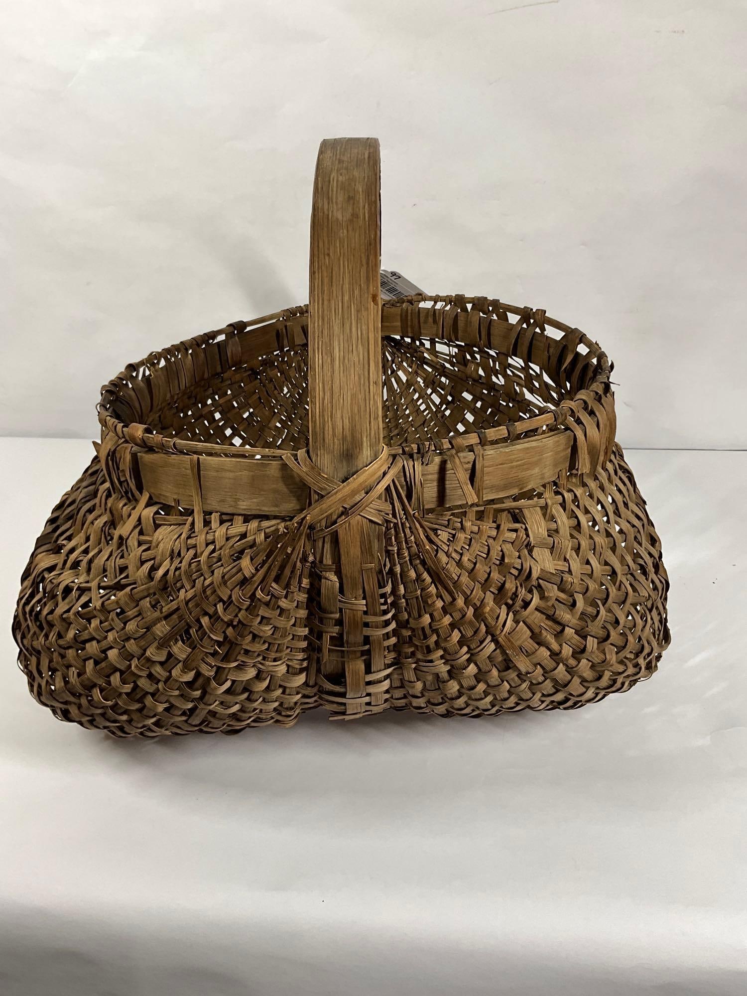 19TH CENTURY WOVEN BUTTOCKS BASKET (1 of 5)