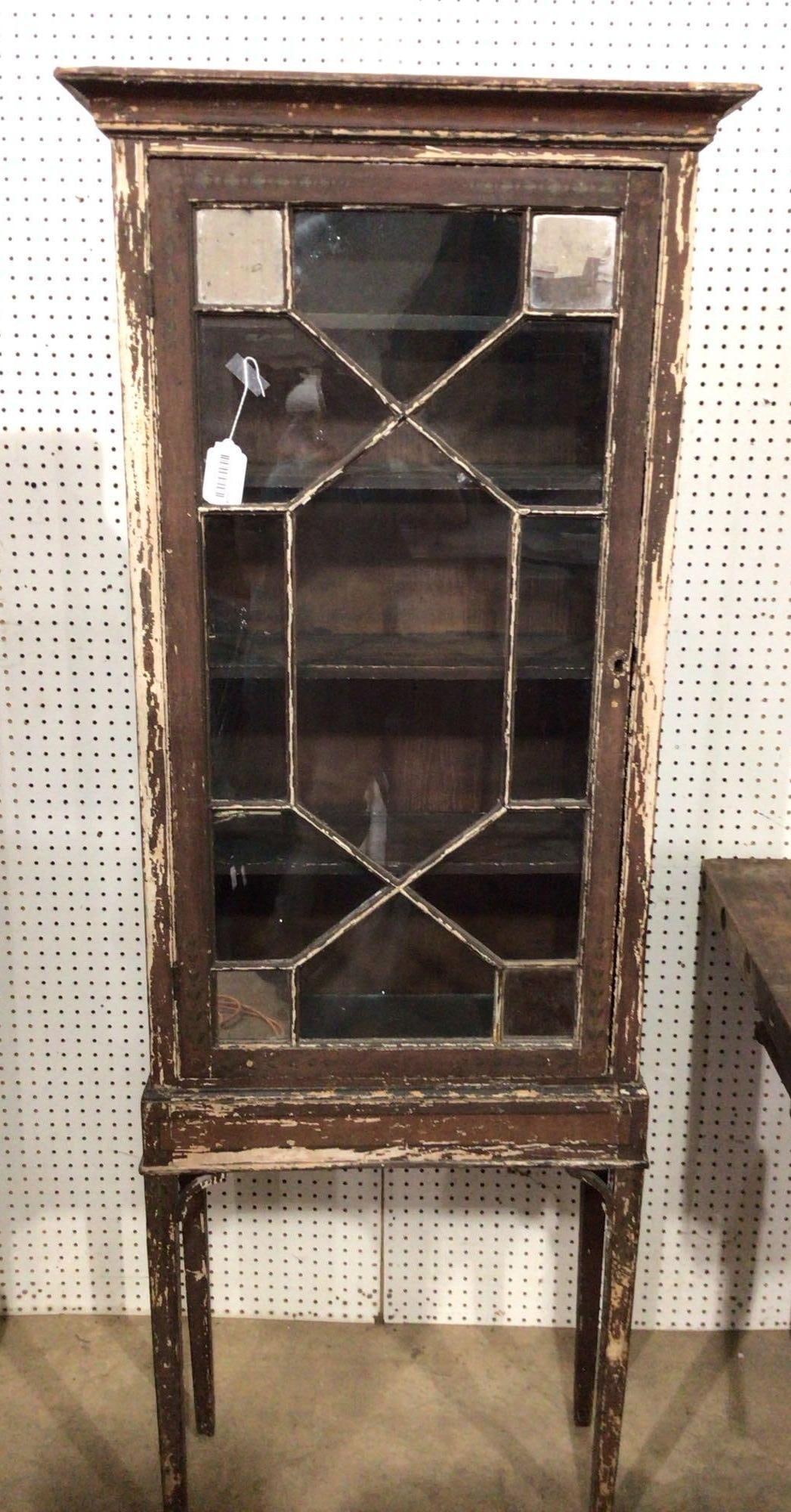 CHIPPY PAINTED GLASS PANEL DISPLAY SHELF (1 of 11)