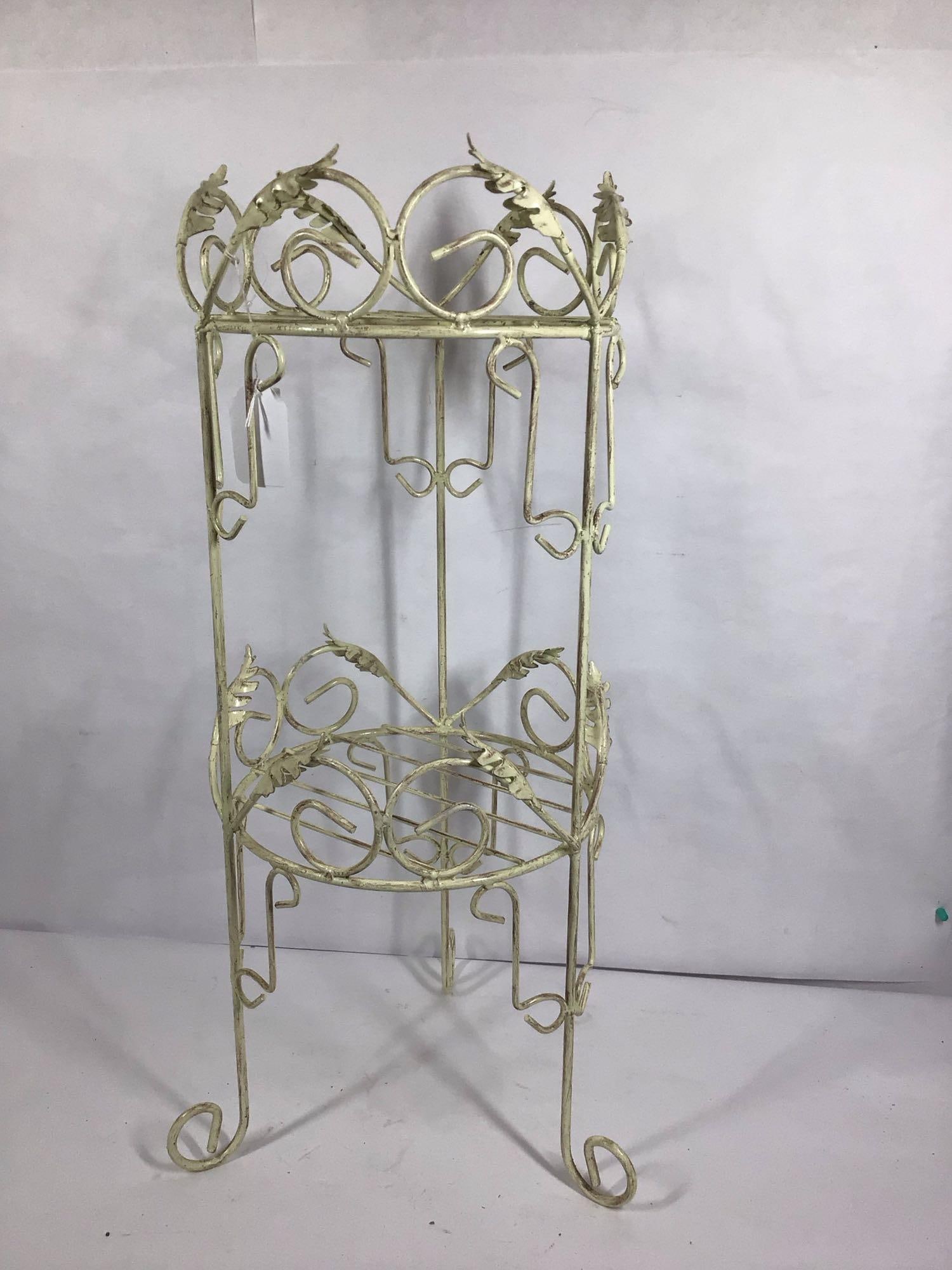 WROUGHT IRON PLANT STAND: 31X13 IN