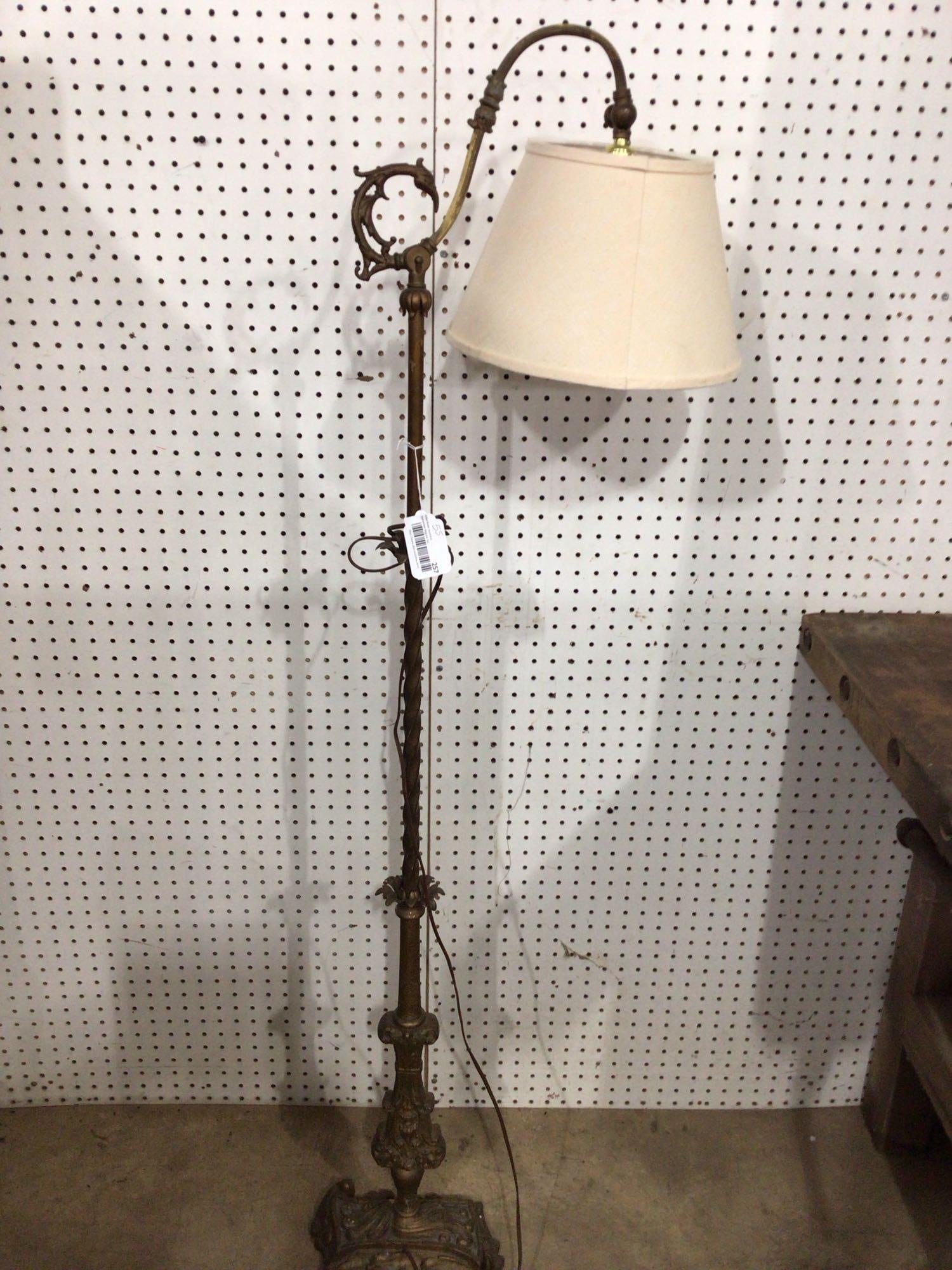 BRASS BRIDGE ARM FLOOR LAMP (1 of 6)