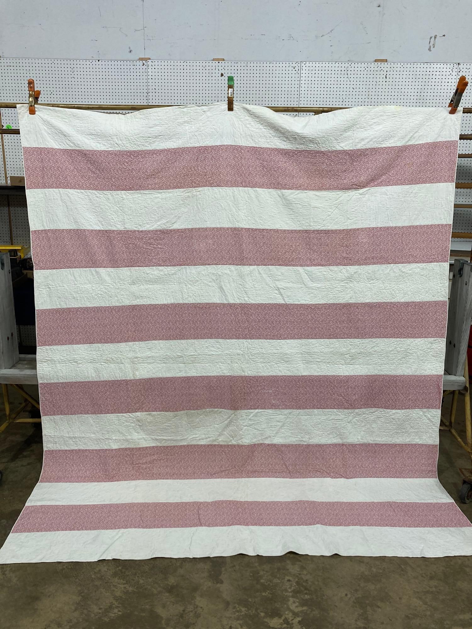 RED AND WHITE HAND STITCHED QUILT (1 of 5)