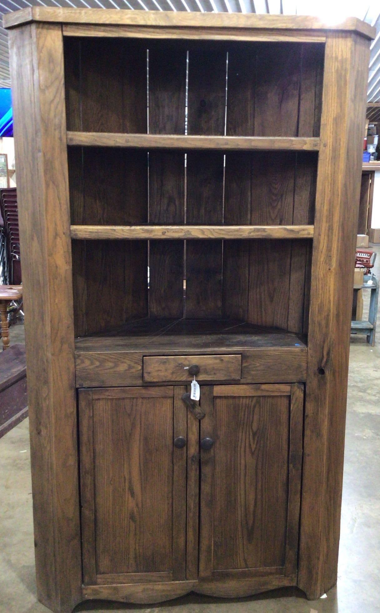 Rustic oak corner cabinet (1 of 6)