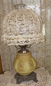 HAND PAINTED PARLOR LAMP