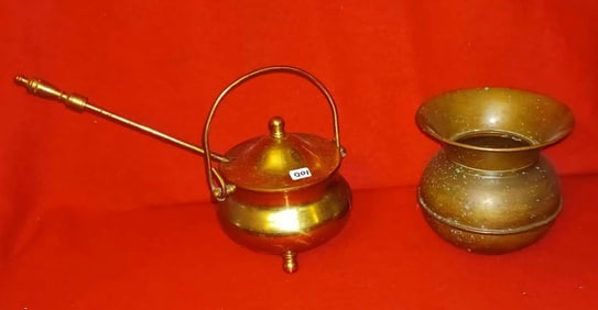 BRASS FIRESTARTER AND SPITOON