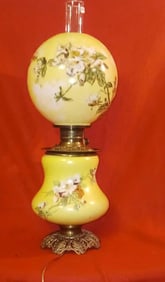 HAND PAINTED DOGWOOD HURRICANE LAMP