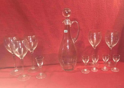 CRYSTAL DECANTER AND GLASSES