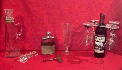 WATER PITCHER, DECANTER, AND GLASSES