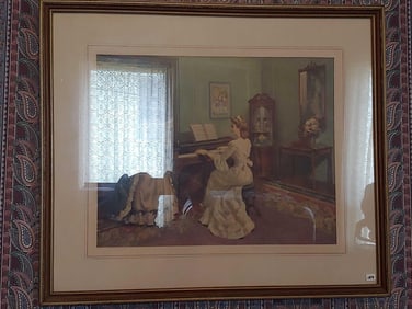 VICTORIAN FRAMED LADIES LITHO