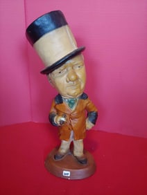 ESCO FIELDS CHALKWARE TOP HAT MAN STATUE