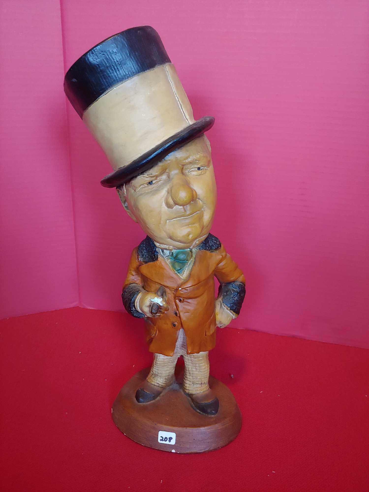 ESCO FIELDS CHALKWARE TOP HAT MAN STATUE (1 of 4)