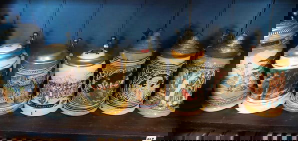 BEER STEIN LOT INC. VARIOUS GERMAN AND JAPAN NUMBERED STEINS