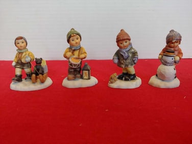 GOEBEL HUMMEL LOT OF 4 WINTER TIME FIGURINES