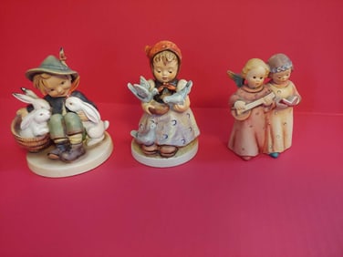 GOEBEL HUMMEL LOT OF 3 VARIOUS FIGURINES W/ TWO BEING SIGNED