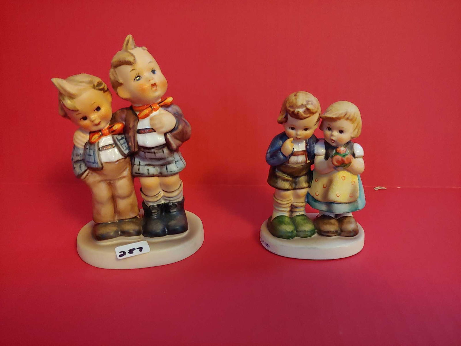 GOEBEL HUMMEL FIGURINE LOT OF 2: SHOWING NO CHIPS, CRACKS OR BREAKS 3.5" H TO 5" H