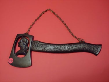 CAST IRON DECORATIVE WALL HANGING AXE GEORGE WASHINGTON INAUGURATION DISPLAY