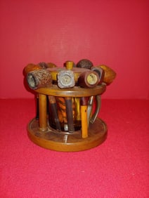 ESTATE SMOKING/TOBACCO PIPE LOT OF 10 INCLUDING PIPE STAND