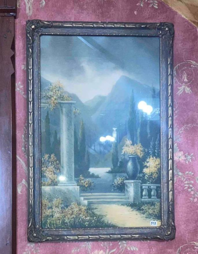 EARLY J.A. LeBRETTON FRAMED LANDSCAPE PRINT ARTIST SIGNED (1 of 3)