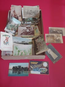 ASSORTED LOT OF EARLY POST CARDS BEING POSTMARKED INC. UNDIVIDED AS WELL AS BLACK AMERICANA