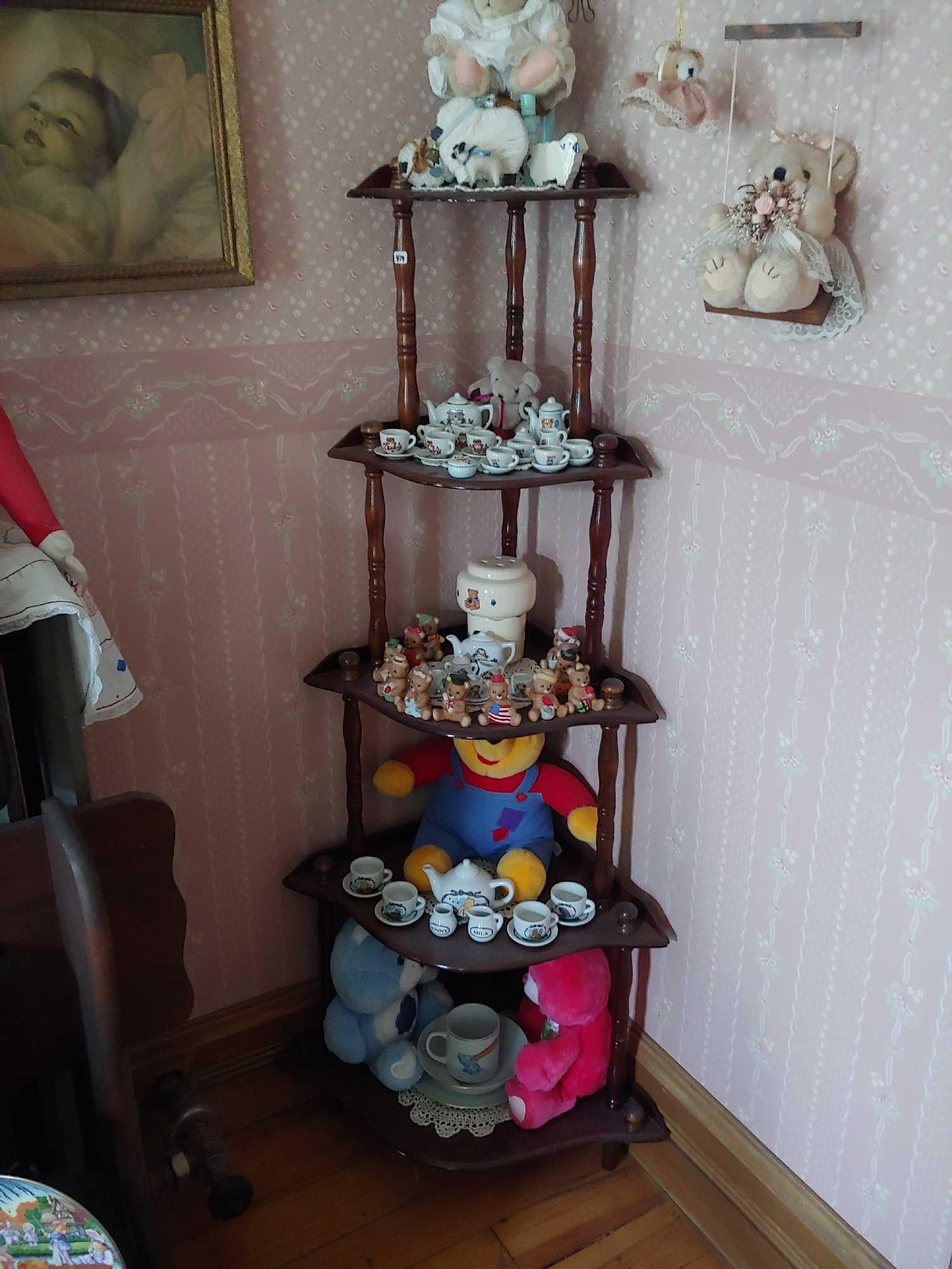 MINIATURE TEA SETS, BEARS, CUPS, SAUCERS, TEAPOTS, HOME DECOR AND MORE: THIS LOT IS LOADED PLEASE SEE PHOTOS FOR FULL LOT DESCRIPTION