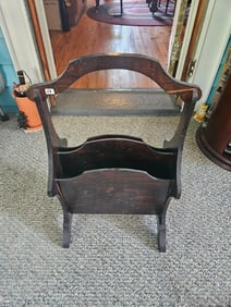 ANTIQUE WOODEN MAGAZINE RACK