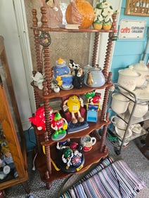 WOODEN SPINDLE 4 TIER WALL SHELF