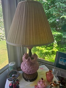 VINTAGE CERAMIC POPPY ELECTRIC LAMP